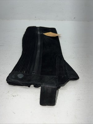 New Tough 1 Equi-grip Black Suede Leather Half Chaps XL #63-66 H-514