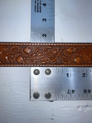 New Brown Genuine Leather Nocona Tooled 28” Belt #N1311777 JJ-26