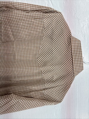 New Men’s Circle A Brown Checkered Long Sleeve Pearl Snap Large AA-55