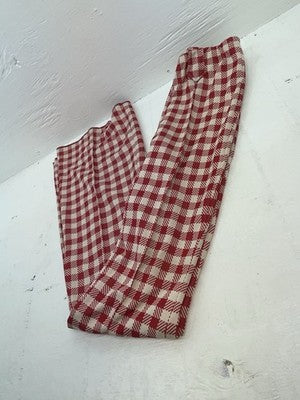 New Vintage Red Plaid Panhandle Slim Polyester Pants #1230 SS-101