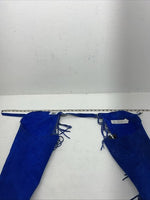 New Blue Children’s Whitman Show Chaps With Fringe Adjustable Waist 36” N-43