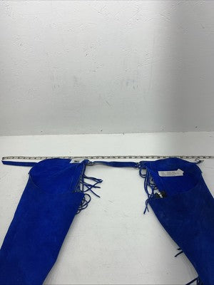 New Blue Children’s Whitman Show Chaps With Fringe Adjustable Waist 36” N-43