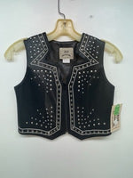 New Women’s Black 1849 Authentic Ranchwear Cut Off Zip Up Vest S #77872 3B-70