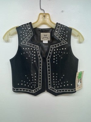 New Women’s Black 1849 Authentic Ranchwear Cut Off Zip Up Vest S #77872 3B-70