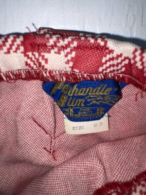 New Vintage Red Plaid Panhandle Slim Polyester Pants #1230 SS-101