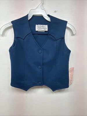 New Kids Western Heritage Blue Vest Size 12 Girls TT-52