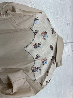 New Men’s Champion Western Tan design Long Sleeve Pearl Snap 15 Medium CC-11