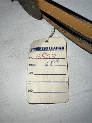 New Congress Leather Headstall W Spilt Reins Metal Plate Browband #6853 U-27