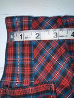 New Vintage Blue And Red Plaid Polyester Pants #5423719 3A-125