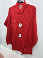 New Men’s ELY Cattleman Red Long Sleeve Pearl Snap 16.5 X 35 Large AA-56