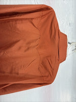 New Men’s White Horse Orange Plaid Long Sleeve Pearl Snap Large Q-41
