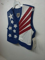 New Women’s 1849 Authentic Ranchwear Red White Blue Western Show Vest M WW-75