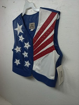 New Women’s 1849 Authentic Ranchwear Red White Blue Western Show Vest M WW-75