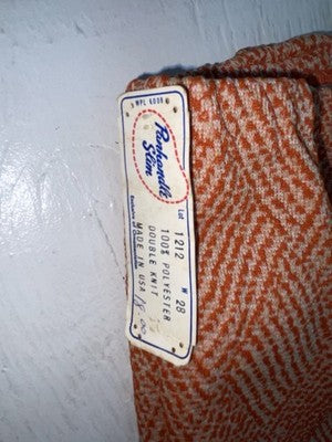 New Vintage Oranges Checkered Panhandle Slim Polyester Pants #1212 ZZ-79