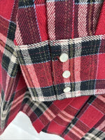 New Men’s ELY Cattleman Red Plaid Long Sleeve Pearl Snap XL O-55