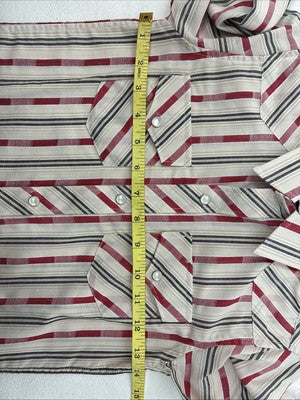 New Boys White Horse Red Stripe Long Sleeve Pearl Snap Small DD-112