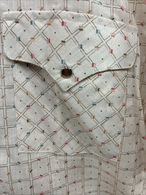 New Men’s Panhandle Slim Tan Designed Short Sleeve Pearl Snap 15 Medium T-40