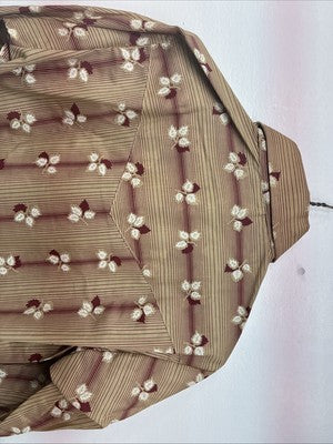 New Men’s ELY Plains Tan Red Floral Long Sleeve Pearl Snap Size 14.5 Small GG-7