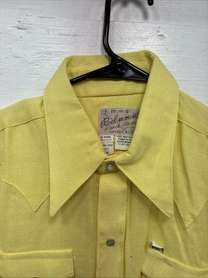 New Men’s RockMount Yellow Long Sleeve Pearl Snap Medium O-76