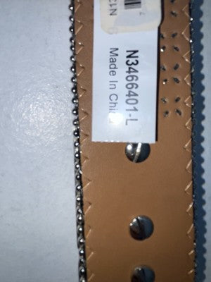 New Black Genuine Leather Nocona Silver Bling L Belt #N3466401 Z-100
