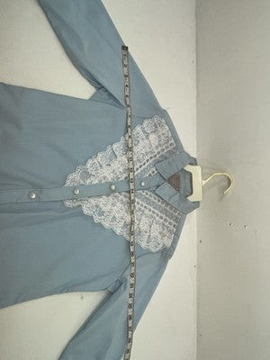New Women’s Blue H Bar C Long Sleeve Button Up Shirt 3B-73