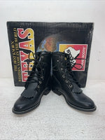 New Kids Black Lace Up Texas Brand Cowboy Boots. 3250 12 D. 23-14