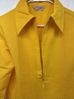 New Women’s H Bar C Yellow Half Zip Long Sleeve Shirt Large TT-130