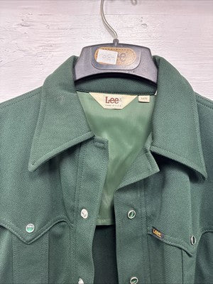 New Men’s Lee Green Long Sleeve Pearl Snap Jacket Medium O-52