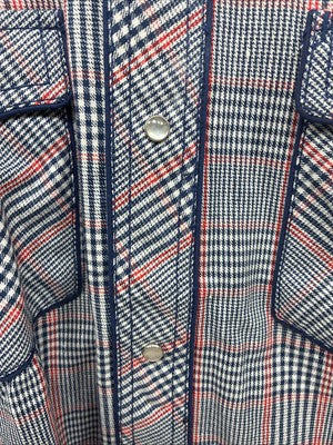 New Men’s Champion Western MultiColor Plaid Long Sleeve Pearl Snap Medium M-32