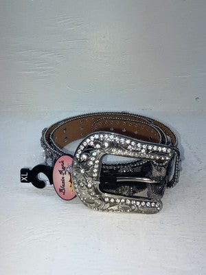 New Black Genuine Leather Blazin Roxx Bling Cross XL Belt #N3516806 NN-121