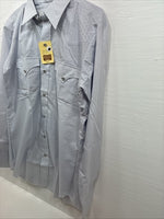 New Men’s H Bar C Gray Designed Long Sleeve Pearl Snap 15.5 Medium Q-48