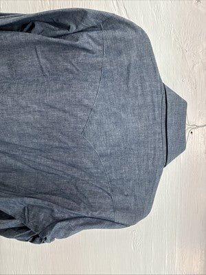 New Men’s Champion Western Jean Design Blue Long Sleeve Pearl Snap Large Q-88