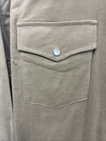 New Men’s White Horse Brown Western Long Sleeve Pearl Snap Large V-99