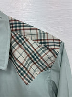 New Men’s Western Shirts Blue Plaid Long Sleeve Pearl Snap 15.5 Medium T-72