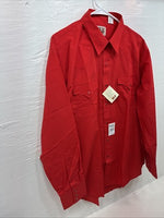 New Men’s ELY Cattleman Red Long Sleeve Pearl Snap 17 X 35 XL AA-119