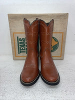 New Kids Brown Texas Brand Cowboy Boots. C 111 3 E E. 22-10