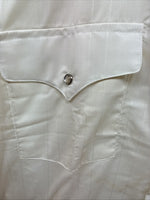New Men’s Panhandle Slim Off White Long Sleeve Pearl Snap 16 Large Q-80