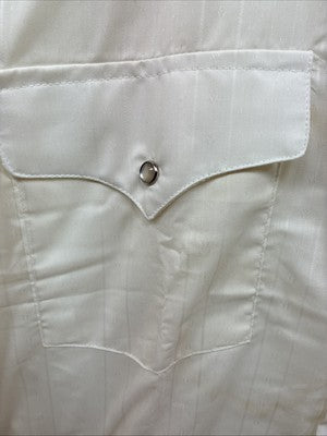 New Men’s Panhandle Slim Off White Long Sleeve Pearl Snap 16 Large Q-80