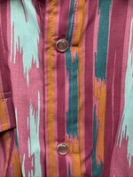 New Men’s ELY Cattleman Multicolor Design Long Sleeve Pearl Snap 17 X 34 XL R-82