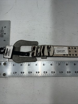 New Nocona Genuine Leather Zebra Bling Belt Medium #N1330999 W-13
