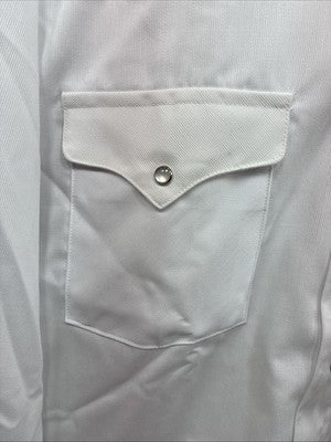 New Men’s Panhandle Slim White Long Sleeve Pearl Snap 16.5 Large CC-59