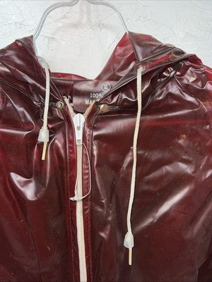 New Women’s Red Vintage Roller Disco Raincoat XL #42000 UU-9