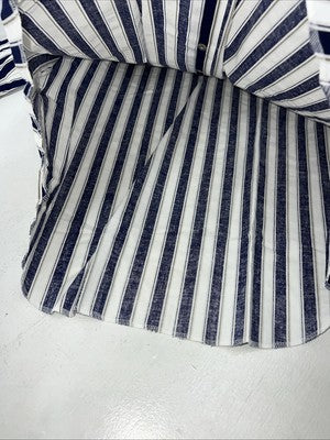 New Men’s Blue White HbarC Ranchwear Long Sleeve Pearl Snap Shirt 16.5x34 L S-13
