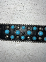 New Black Genuine Leather Blazin Roxx Blue Cross Bling M Belt #N3520401 Z-2