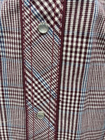 New Men’s Champion Western Burgundy Plaid Long Sleeve Pearl Snap XL M-100