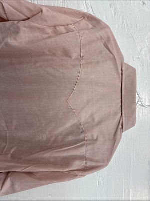 New Men’s H Bar C Pink Long Sleeve Pearl Snap 17 X 34 XL T-92