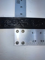 New Black Genuine Leather Tooled 28” Belt #WR602 Z-150