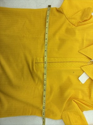 New Women’s H Bar C Yellow Half Zip Long Sleeve Shirt Large TT-130