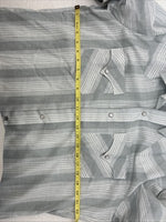 New Men’s H Bar C Gray Stripe Long Sleeve Pearl Snap 16.5 Large X-51