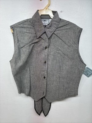 New Women’s Cowboy Threads Gray Sleeveless Button Up Size Small TT-60 
